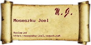 Moseszku Joel névjegykártya